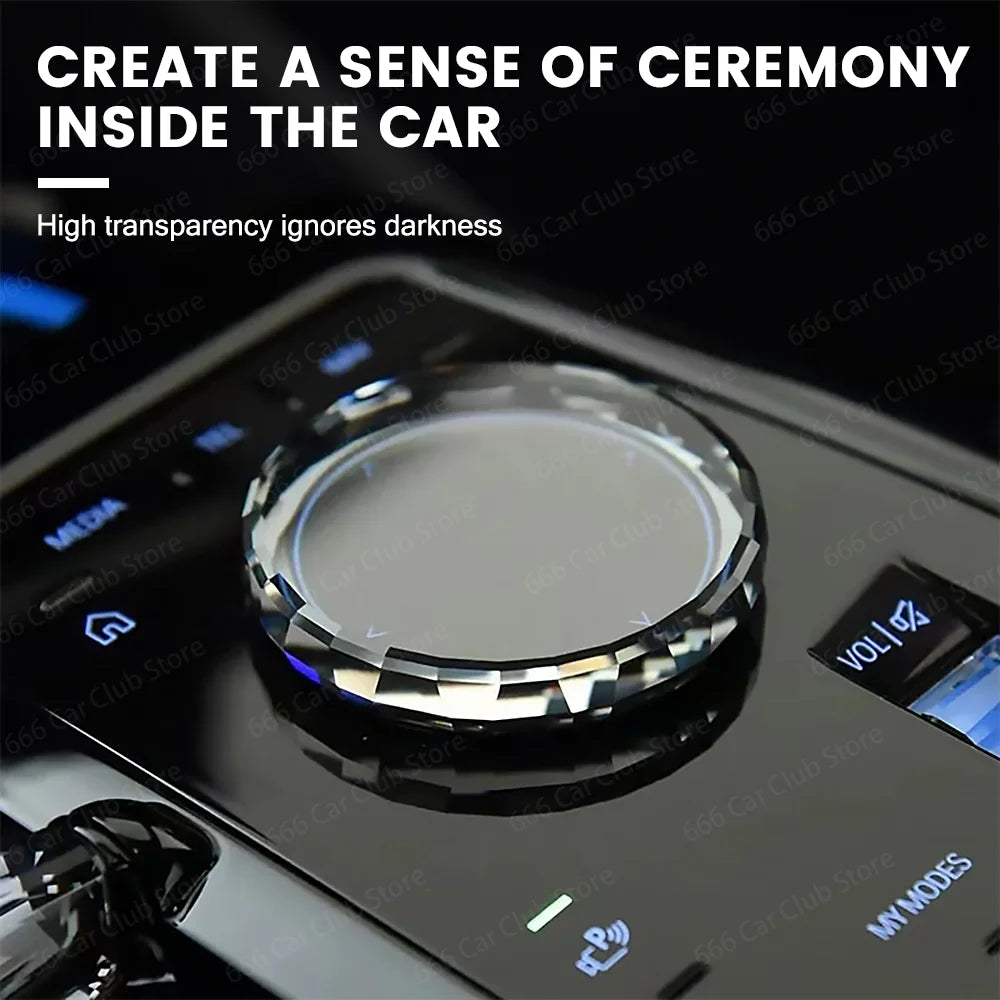 Artificial Crystal Glass Paddle Button Knob 4-piece Set For BMW 2024+ G60 G61 G70 New 5/7 Series M5 G90 iX i20 Multimedia Button