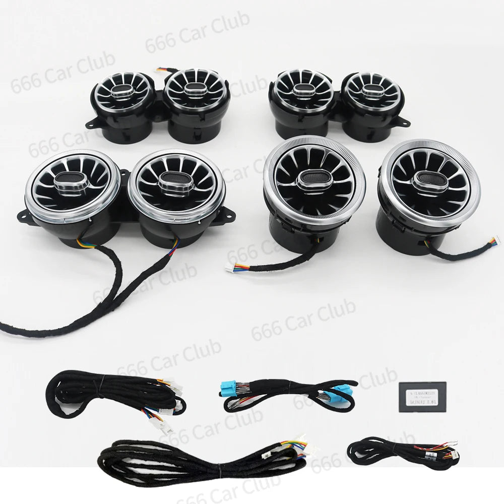 7/64 Colours LED Air Vent For Mercedes Benz W222 S-Class S350 S450L S500 S560 Interior Ambient Ligh RGB Turbine Nozzles Refit
