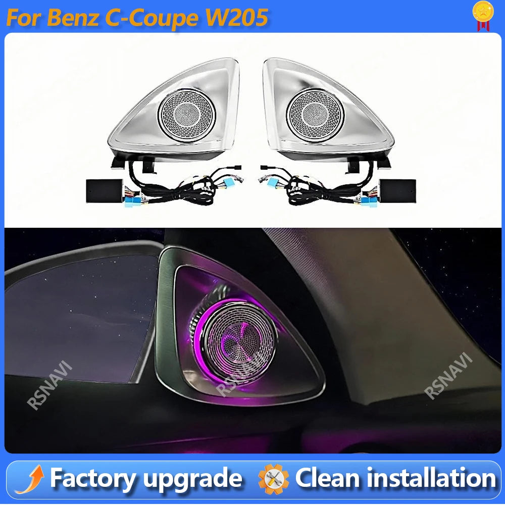 4D Rotating Tweeter Speaker 3/64 Colors Car Treble Horn Tuning For Mercedes Benz C-class Coupe 2 doors Car Decorative Lamp Refit