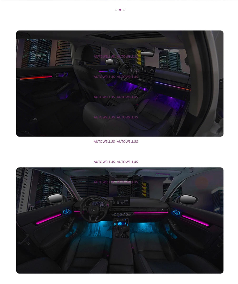 Carbon Fiber look Ambient light for Honda Civic 11TH 2022-2025 OEM Dynamic Ambient Lamp Original Car 1:1 Mold Kit APP Control