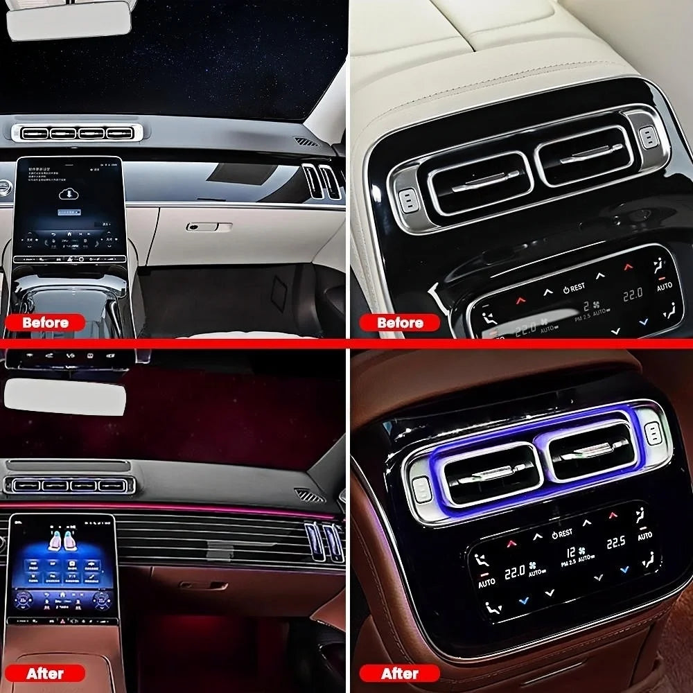 64 Colors LED Air Vents Outlet Panel Cover Instrument Cover Car Accessories Vent Ambient Light For Mercedes Benz S-Class W223