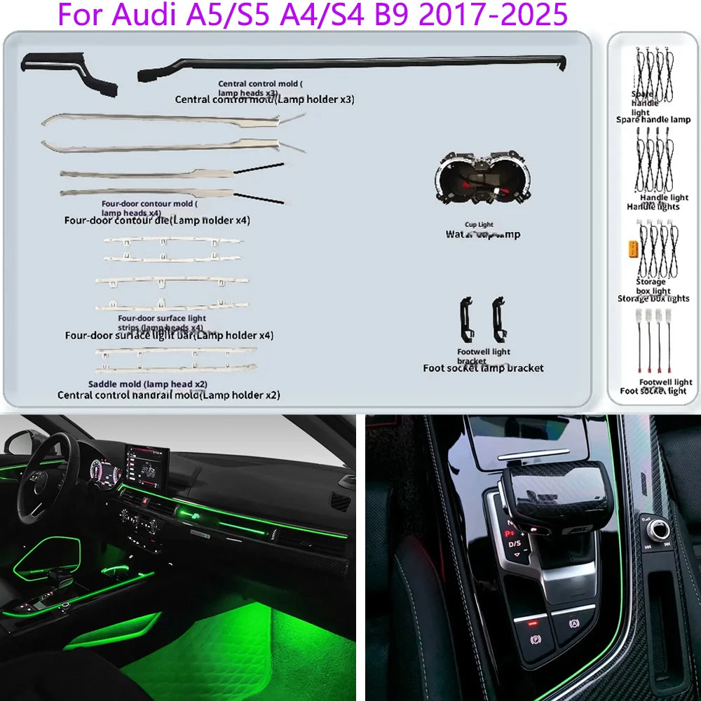 Ambient Light For Audi A5/S5 A4/S4 B9 2017-25 environmental Backlight Atmosphere Lamp Symphony Interior LED Lighting Accessories