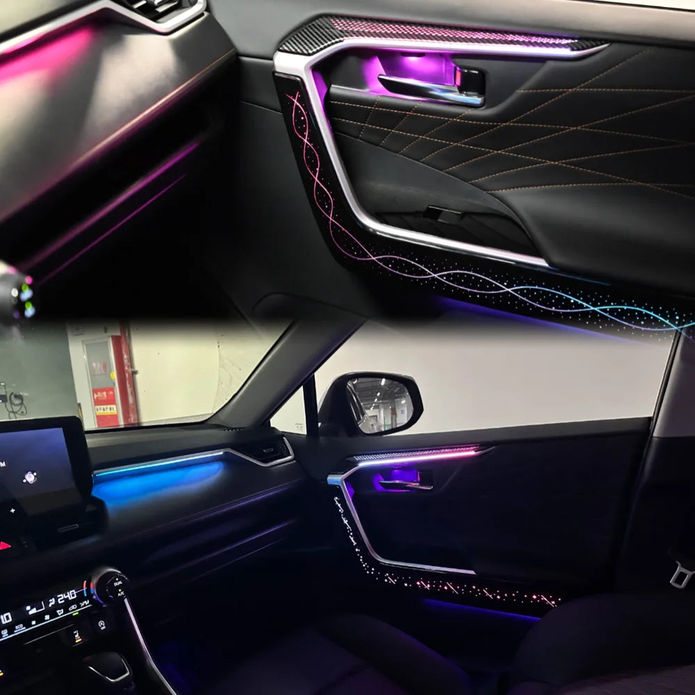 Auto Interior LED Atmosphere Lighting For Toyota RAV4 Wildlander 2020-2025 High-Quality 64-color Symphony Car Ambient Light