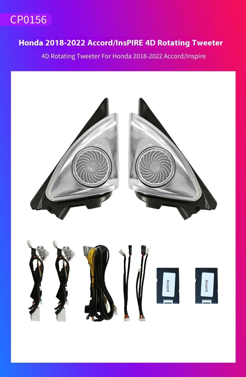 4D Rotating Tweeter Ambient Light  For Honda Accord 2018-2022 Atmosphere RGB Ambiente Lamp Kit Backlight environmental