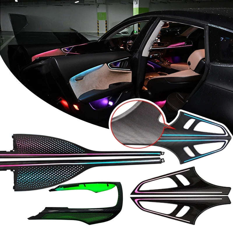 Car for Audi A7 C7 2011-2018 Symphony-themed Auto Atmosphere Light Car Interior Light Kit 64-Color Upgrade Decor Luxury Trim