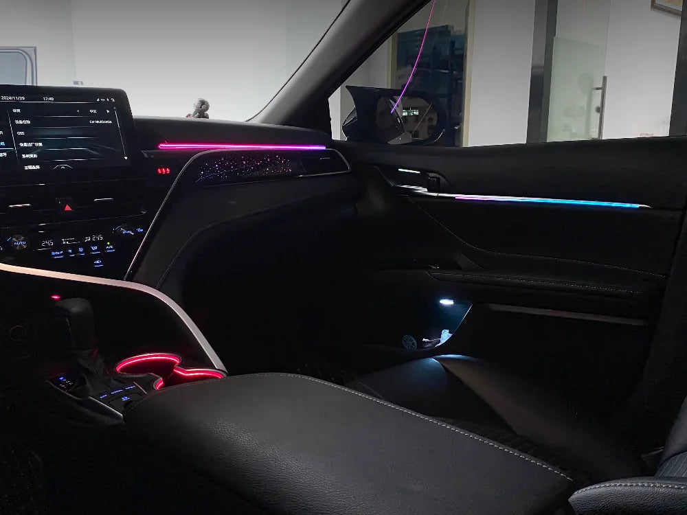 LED Car Inner Ambient light For Toyota Camry 2018-2023  Dynamic Ambient Lamp Original Car 1:1 Mold Kit Button APP Control