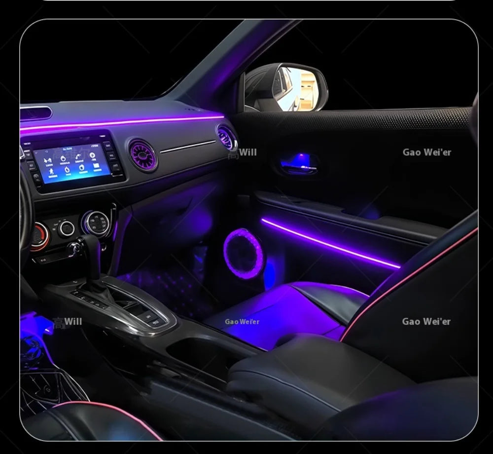 Automotive Inter LED Ambient Light For Honda XRV 2015-2022 64 color dynamic Atmosphere door Panel Lights Button APP control