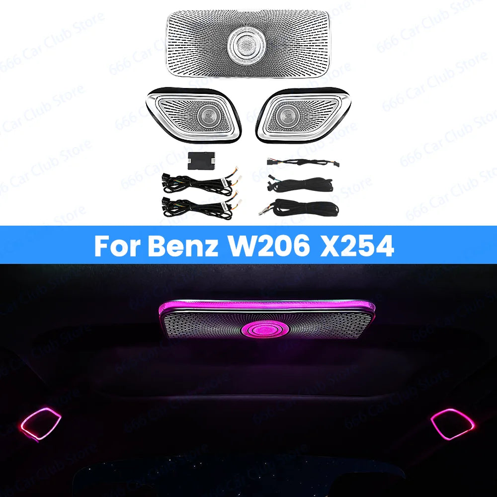 Original 64 Colours Car Roof Surround Speaker For Mercedes-Benz C-Class W206 X254 GLC Car LED Speaker Cover 3 Piece Set Part