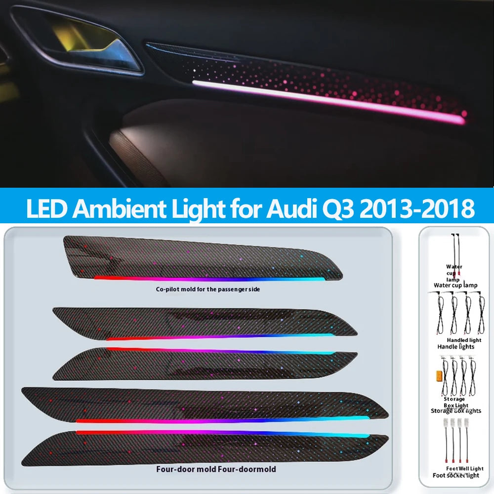Automotive LED Ambient Light for Audi Q3 2013-2018 LED ambient light backlight ambiente interior modification screen control