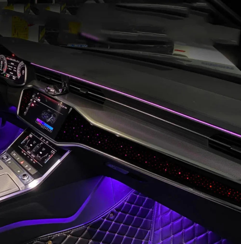 Upgrade Car Interior with Symphony Ambient Lighting for Audi A6 C8 2019-2025 Models Dashboard Trim Accessories 64-color LED