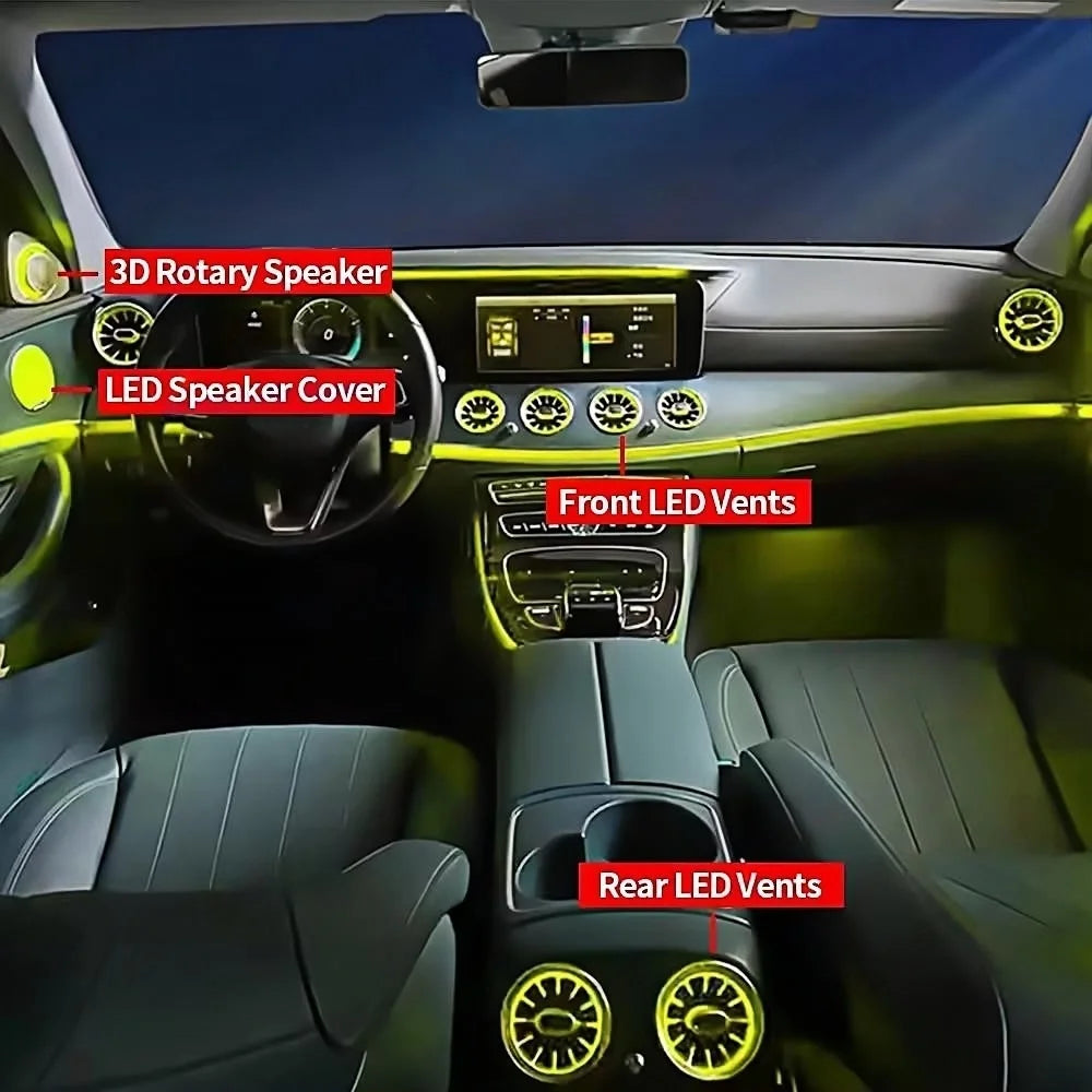 64 Colors LED Air Vents For Mercedes Benz W213 E-Class E Coupe W238 E43 E53 3D Rotating Tweeter Speaker Interior Ambient Light