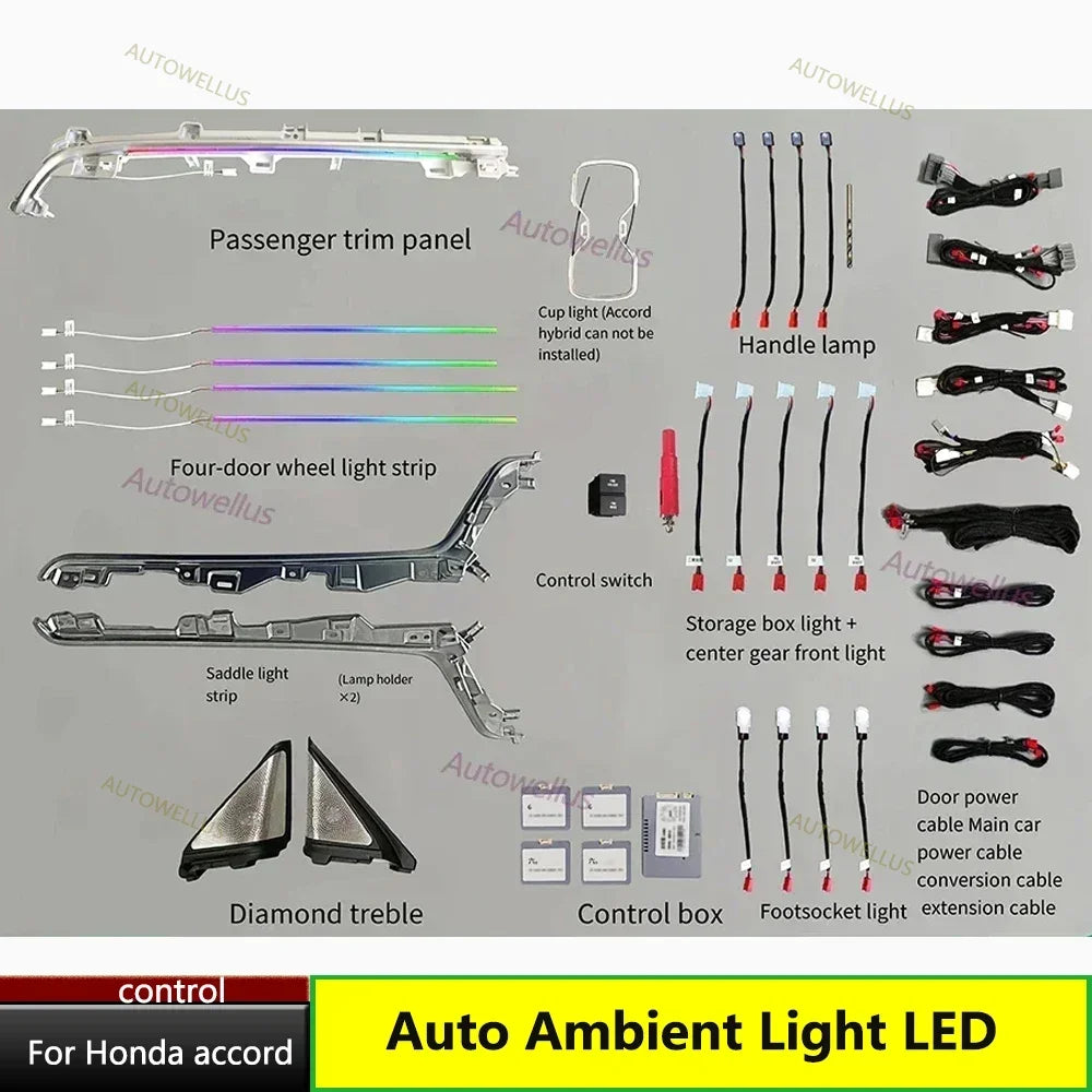 Auto AccessariesCar Led Light Atmosphere Light Strip Dynamic Mold Lamp Interior Ambient Lighting For Honda Accord 2018+Tweeter M