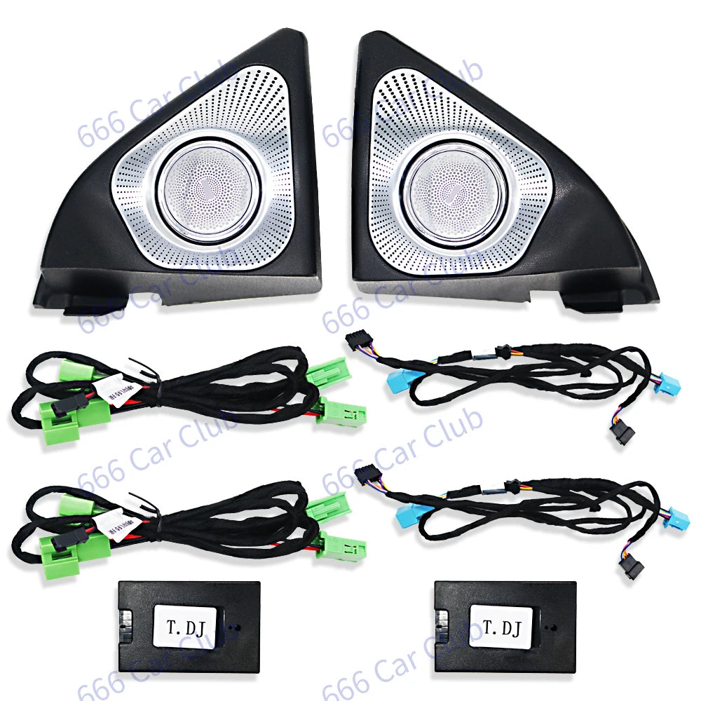64-Colour 3D Rotary Tweeter For Mercedes Benz W177 W247 GLB GLA A Class Car LED Treble LoudSpeaker Horn Decoration Ambient light