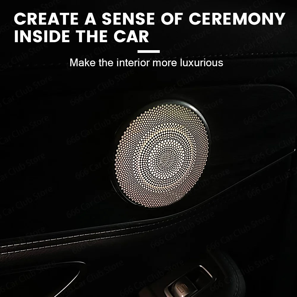64 Colours LED Car Door Luminous Speaker Cover For Mercedes Benz W205 X253 W213 W238 Coupe Sound Metal Decoratio Ambient Light