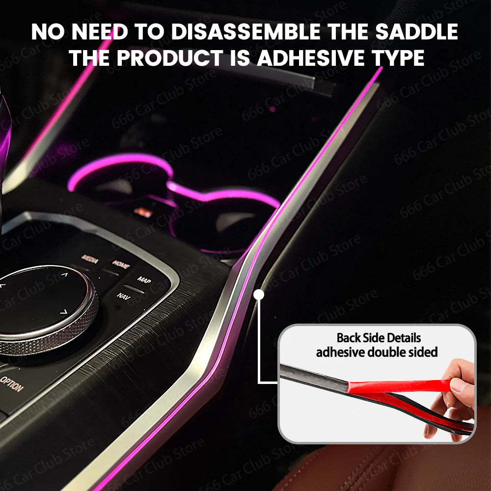 Adhesive Style Center Console Saddle Light For BMW New 3/4 Series G20 G26 G22 11 Color  Car Ambient Lighting Inside The