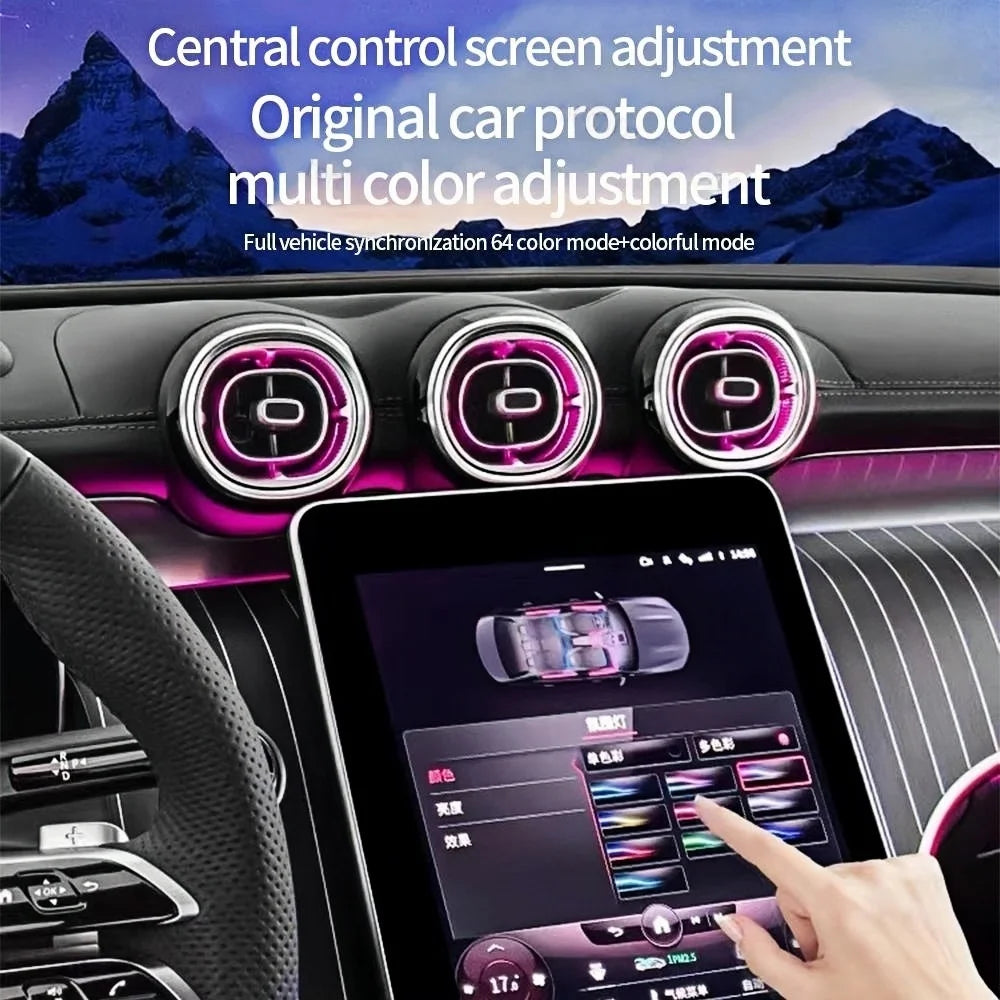 Car Rear Air Conditioning Vents For Mercedes Benz W177 X247 GLB35 CLA GLA A35 B Class Rear Seat Air Turbine Outlet Nozzle Refit