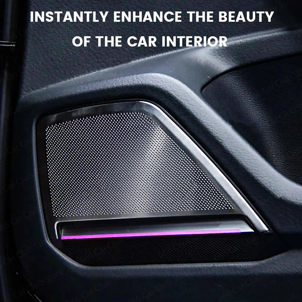For Audi A6 A7 C8 LED Speaker Cover Door Audio Decorative Ambient Light Car Horn Trim Panel-Custom Fit for Enhanced Car Interior
