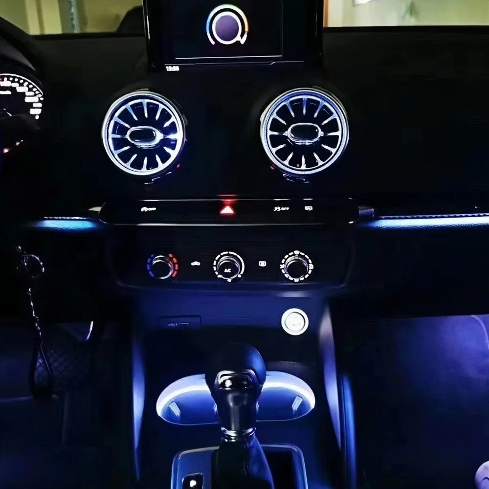 256 Colours Bluetooth APP Control For Audi A3 S3 RS3 8V 8Y 8P 2004-2020 Turbo Nozzle Ambient Light Dashboard Air Vent Turbine