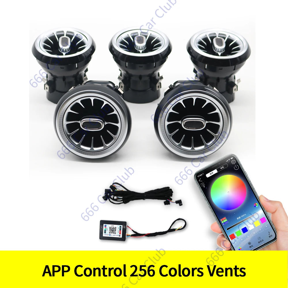 12 Colours Ambient Lights For Mercedes-Benz A/CLA/GLA  W176 W117 W156  A45 CLA45 LED Car Air Vents Turbine Nozzle Decorate Lamp