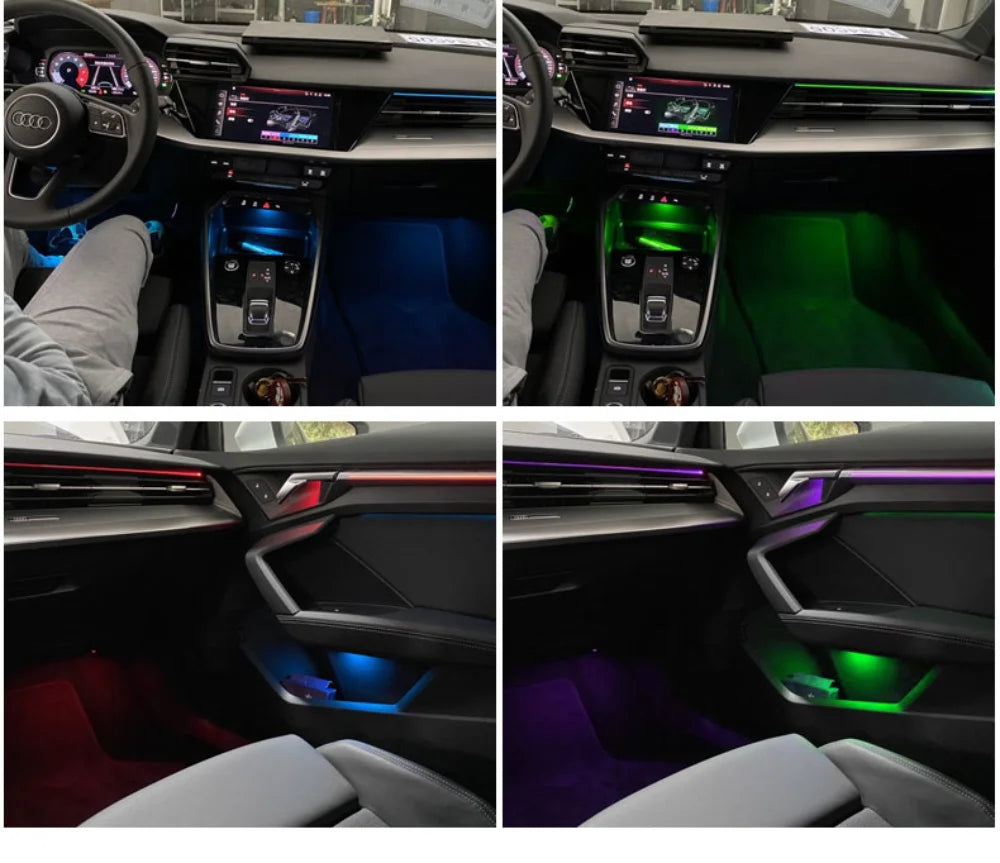 Screen APP Control LED Atmosphere Lamp Decorative Centre Console Strip Ambient Light For Audi A3 2021-2024 Saddle Panel Lamp