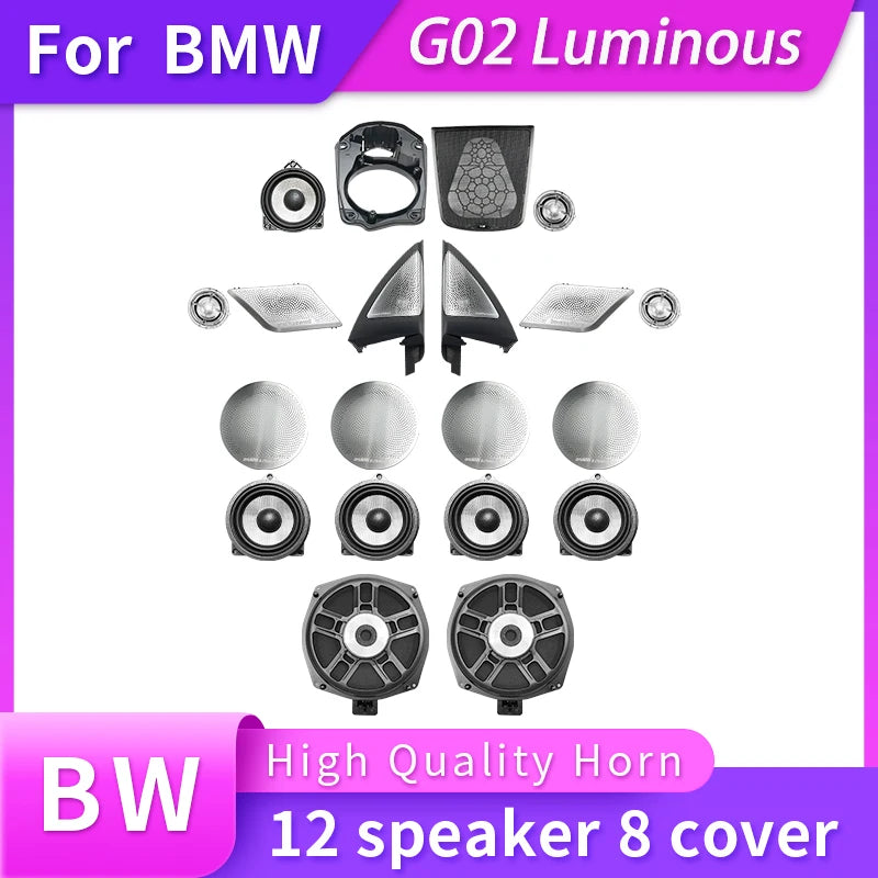 High Quality Door Panel Loundspeaker Tweeter Subwoofer LED Horns Speakers Luminous Speaker Cover For BMW X3 G01 3 Series X4 G02