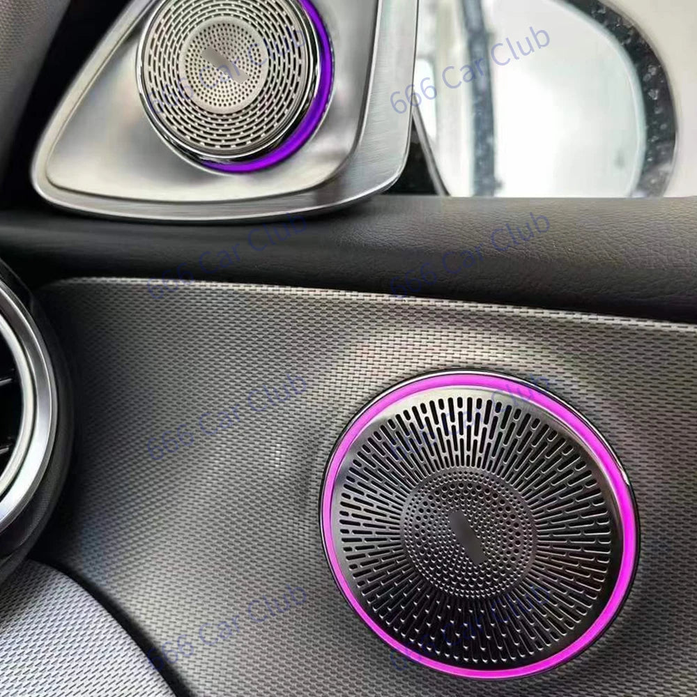 LED Speaker Covers For Mercedes Benz W205 W213 X253 W238 C/E/GLC Class E Coupe Car New Sound Metal Decoration Lamp Ambient Light