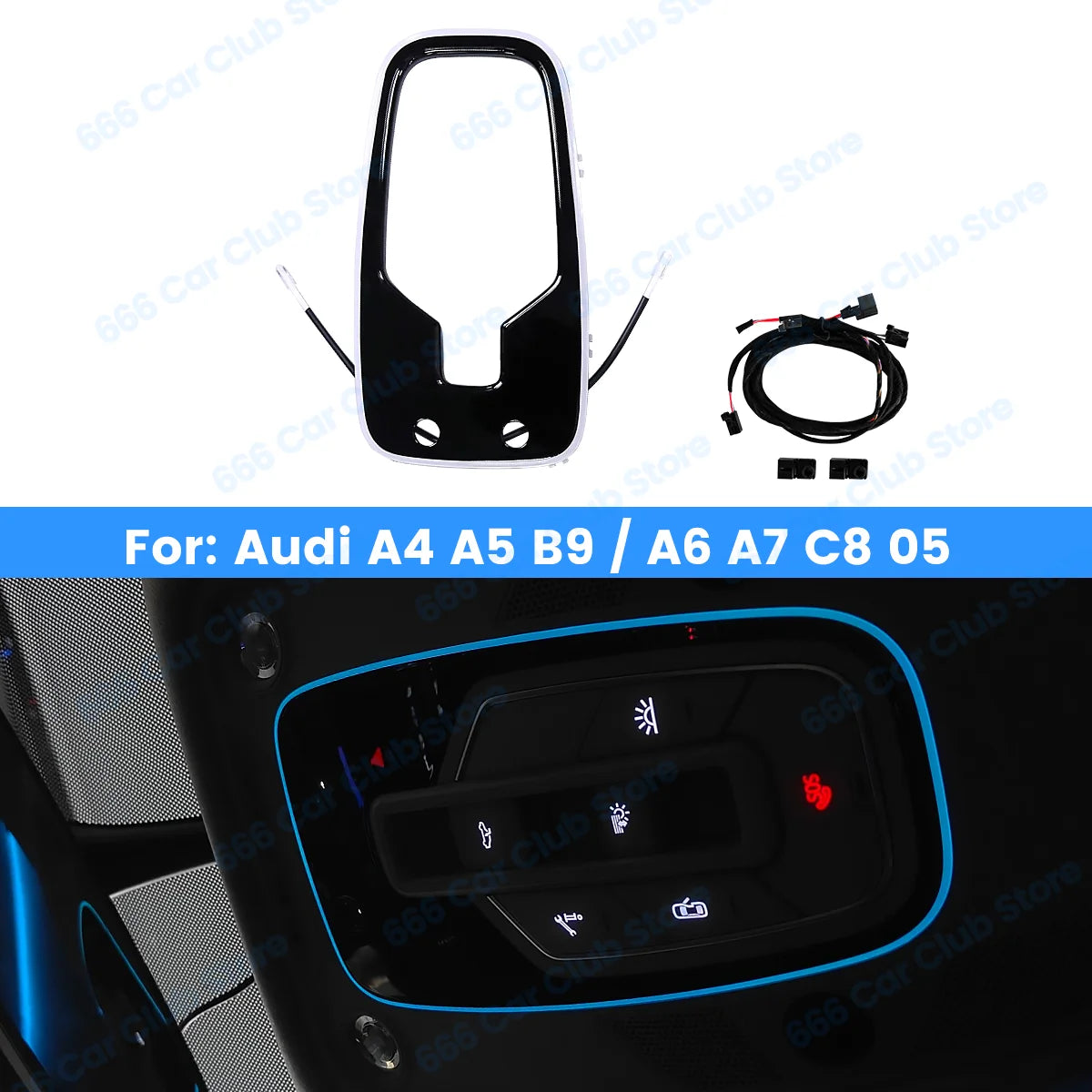 32 Colour Car LED Car Top Reading Light For Audi A4 A5 Q5 B9 A6 A7 C8Top Decorative Light Atmosphere Lights Modified Accessories