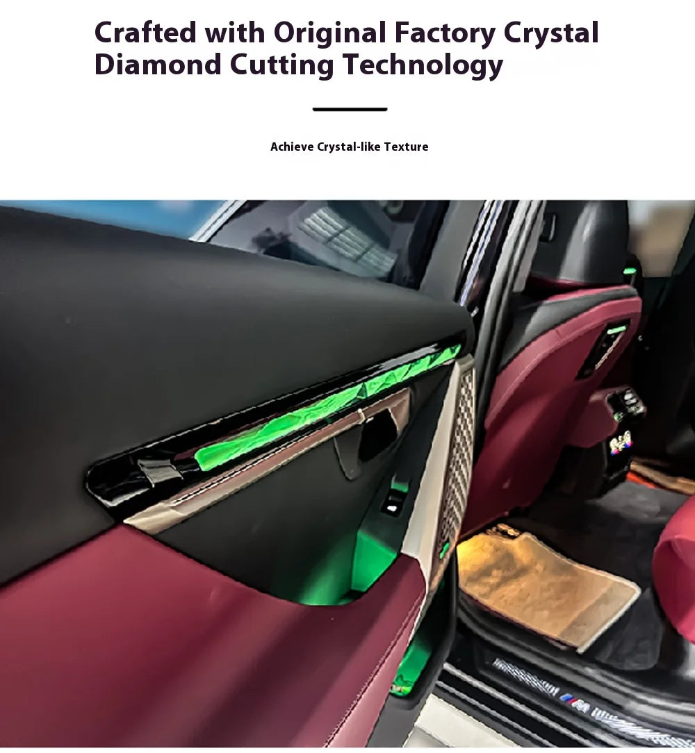 Black Grayt Door Panel Replacement Crystal Ambient Light For BMW 5 Series G60 Rear Door, 5 Series G60 Ambient Lighting Upgrade