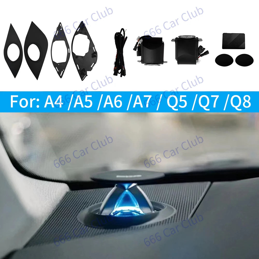 LED Lifting Tweeter Speaker For Audi A4 A5 A6 A7 Q5 Q7 Q8 C7 C8 B9 32 Colour Car Instrument Electric Treble Horn Decoration Part