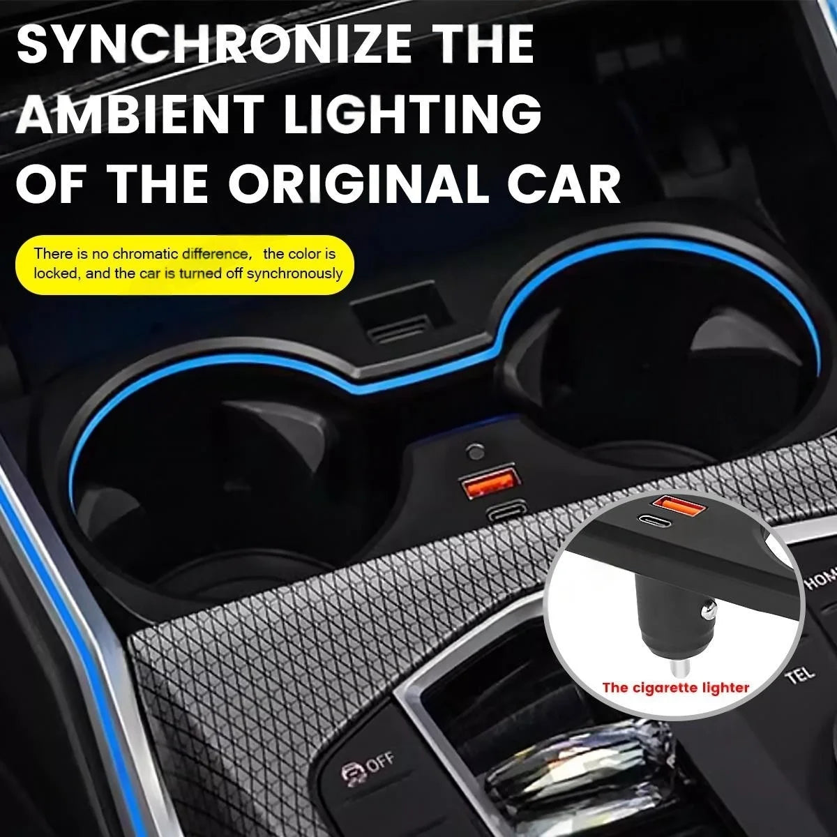2/3/4 Series Cup Holder Lamp Ambient Light with Ultra-fast Charging For BMW G20 i3 i4 G22 Car Cup Frame 11 Colours LED