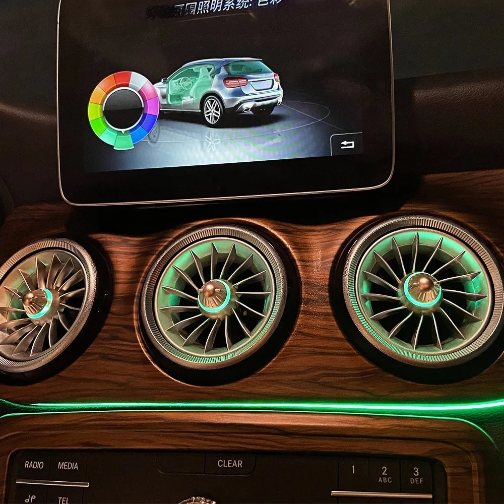 12/256 Colors Ambient Lights Led For Mercedes-Benz W176 X156 W117 W246 GLA CLA A Class Air Vents Turbine Nozzle Lamp Accessory