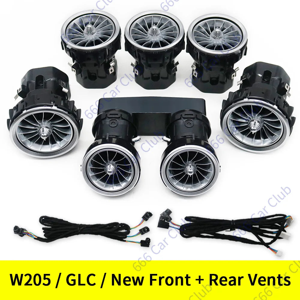 3/12/64 Colour Car LED Ambient Light For Mercedes-Benz C GLC Class Coupe W205 C43 C63 X253 LED Air Vent Speaker Decorative Lamp