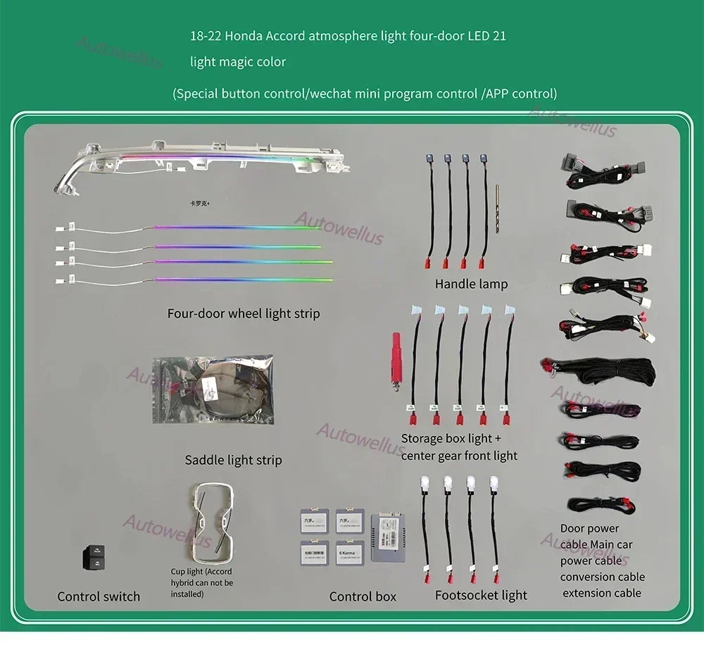 Auto AccessariesCar Led Light Atmosphere Light Strip Dynamic Mold Lamp Interior Ambient Lighting For Honda Accord 2018+Tweeter M