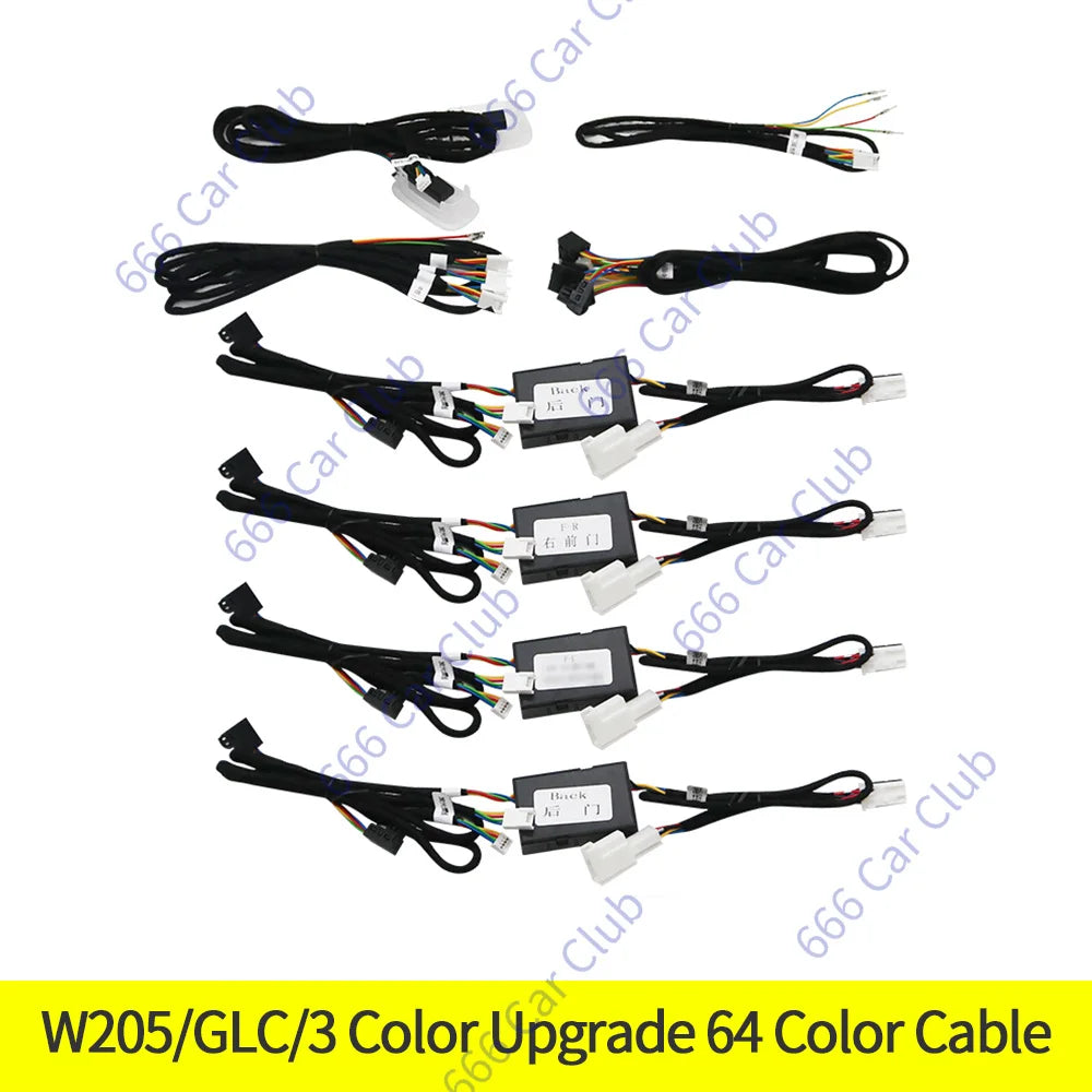 3/12/64 Colour Car LED Ambient Light For Mercedes-Benz C GLC Class Coupe W205 C43 C63 X253 LED Air Vent Speaker Decorative Lamp