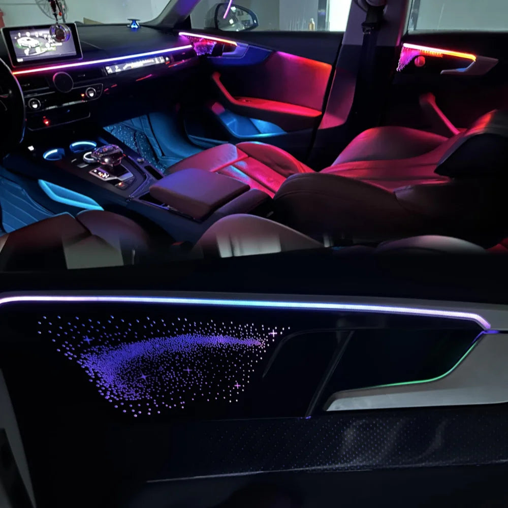 64 Color Galaxy Style Car Ambient Lighting For Audi A5 2019-2024 Auto Interior LED Lights For Decoration Upgrade Component