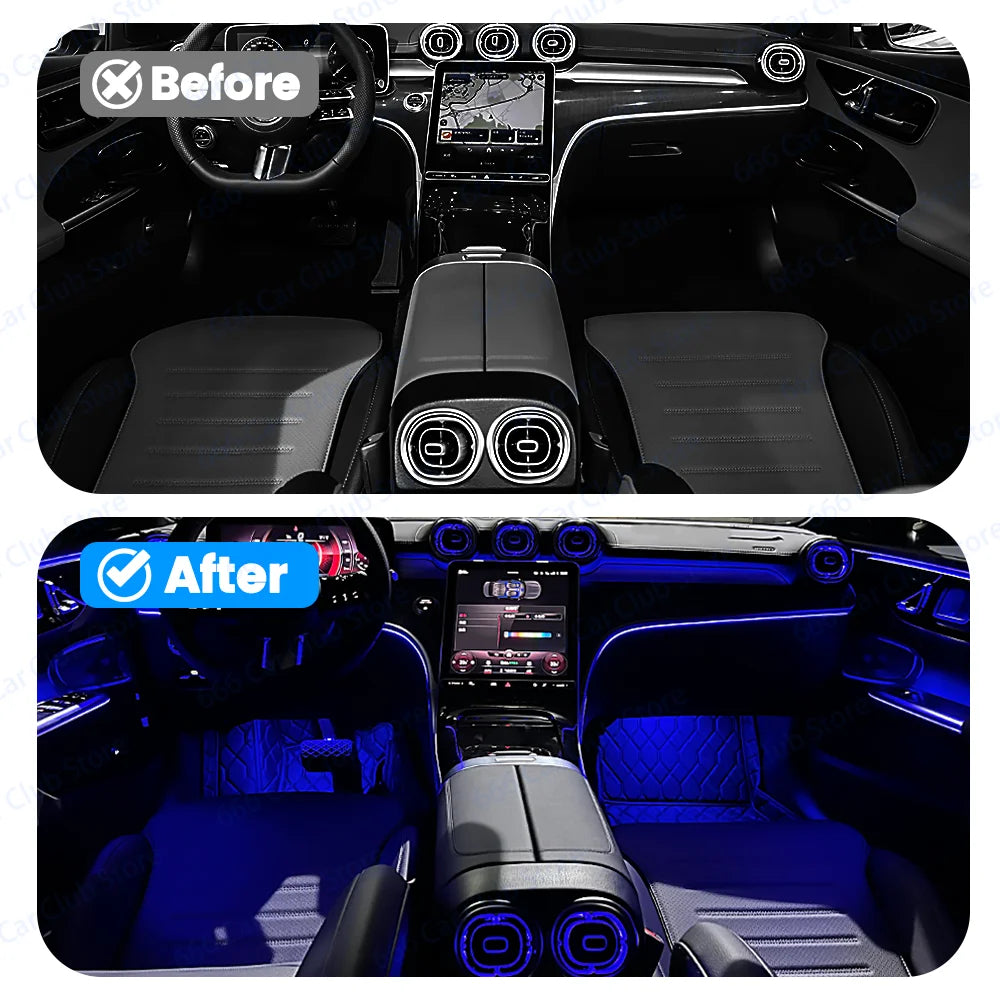 LED 64 Colour Active Style Ambient Lighting For Mercedes Benz C-Class W206 X254 GLC 2022+ Car Instrument Center Console Light