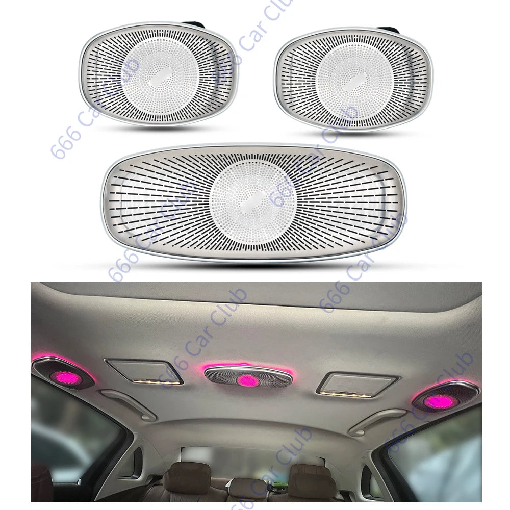 64 Colour Car Roof Ceiling LED Speaker For Mercedes Benz W222 W213 W205 W167 X253 C/E/S Glasses Case Rotating Tweeter Sound Horn