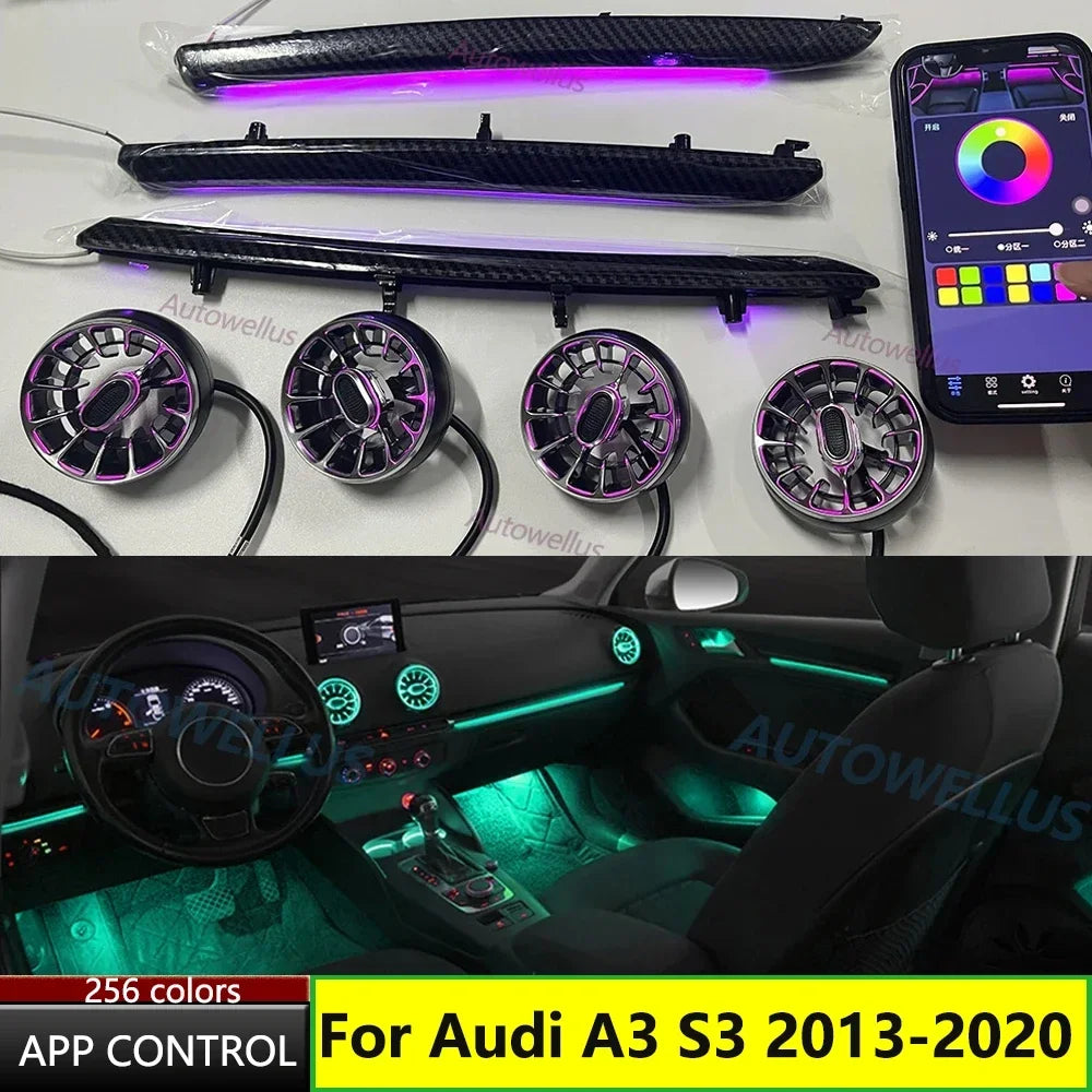 Auto Accessaries1:1 Mold 25 Lights Colorful Interior Ambient Light Fit For Audi A3 S3 2013-2020 Original Factory Car Interior Ac