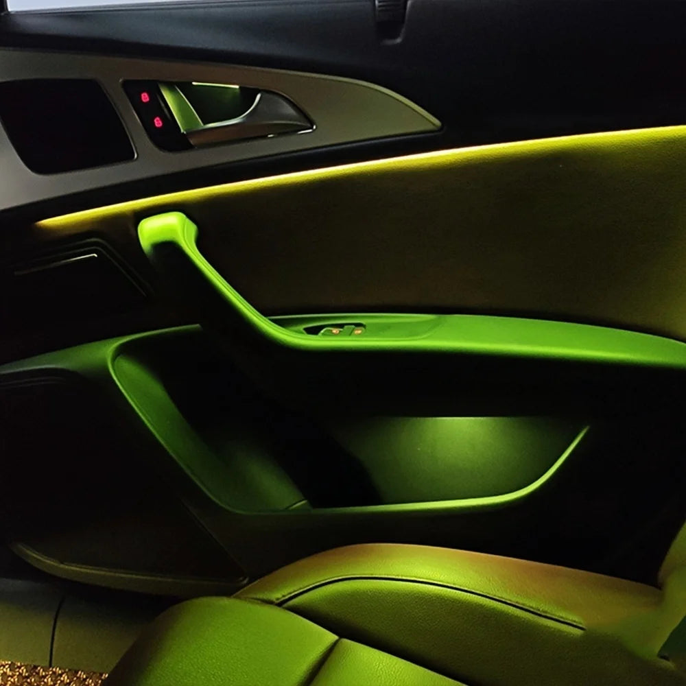 21 Colours LED Ambient Light For Audi A6 C7 2012-2018 Car Indoor Decoration Atmosphere Lamp MMI Bluetooth APP Control Refit Part