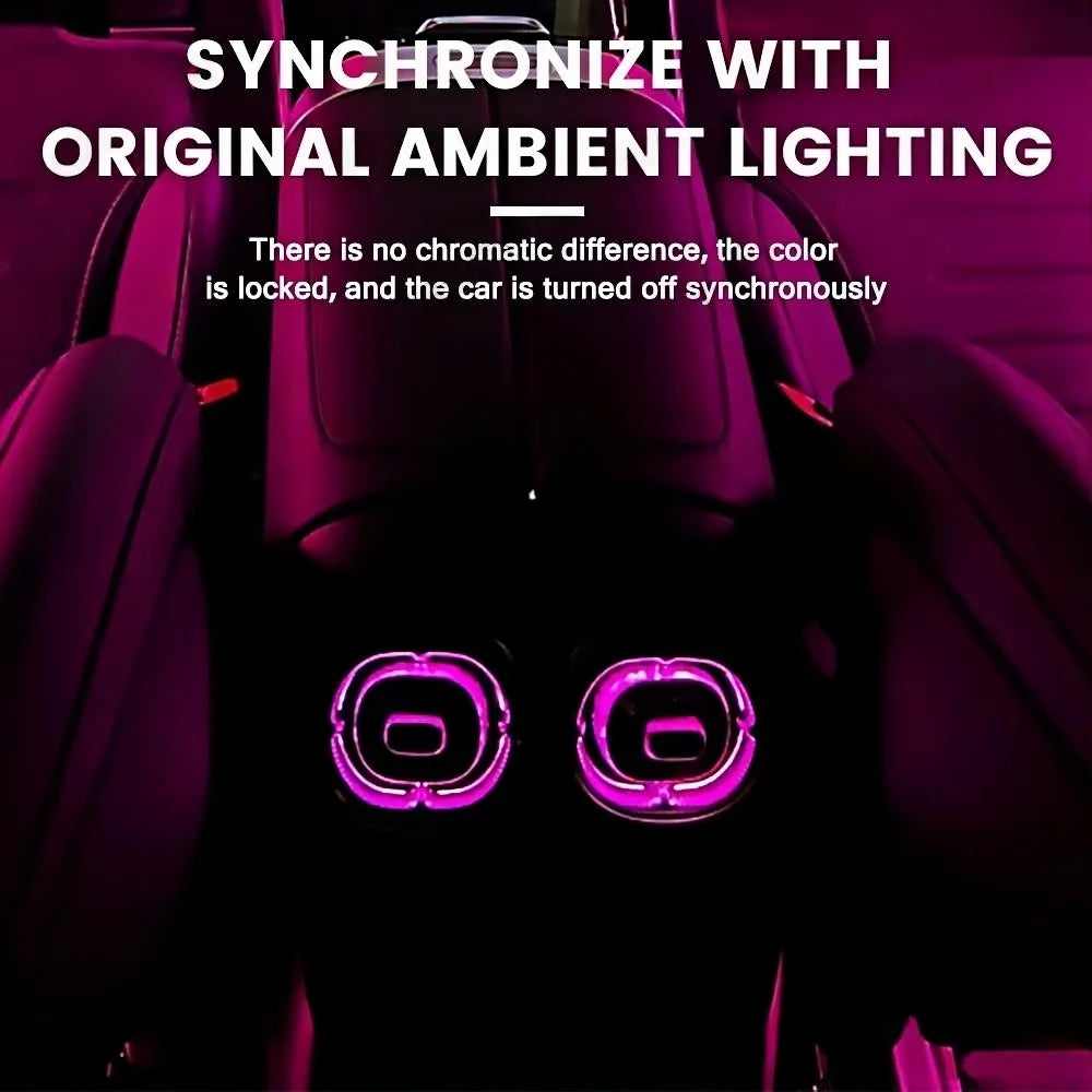 64 Color Led For Mercedes Benz W206 C-Class GLC X254 Interior Accessories Turbine Nozzle Rear Air Vent Ambient Light