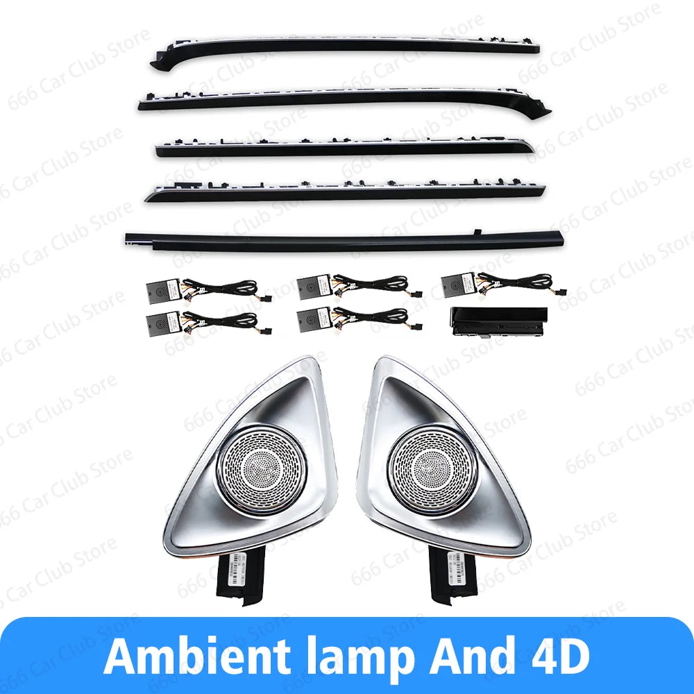 64 Colors LED Active Ambient Light For Mercedes Benz 2021+ W223 S-Class S450L S480 S500L 4D Speaker Decorative lights Refit