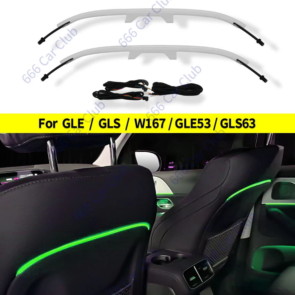 64 Colour LED Air Vents For Mercedes Benz W167 GLE GLS GLE53 GLS63 Indoor Ambient Light RGB Turbine Nozzle Decorative Lamp Refit