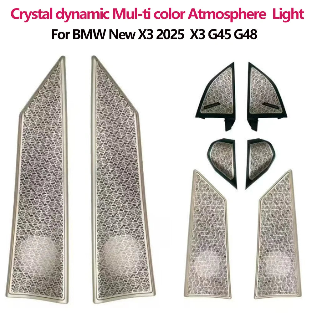 NEW For BMW X3 G45 G48 2025 Speaker Covers Grille Decorative Atmosphere Lamp Car Luminous Tweeter Treble Speaker Panel Refit