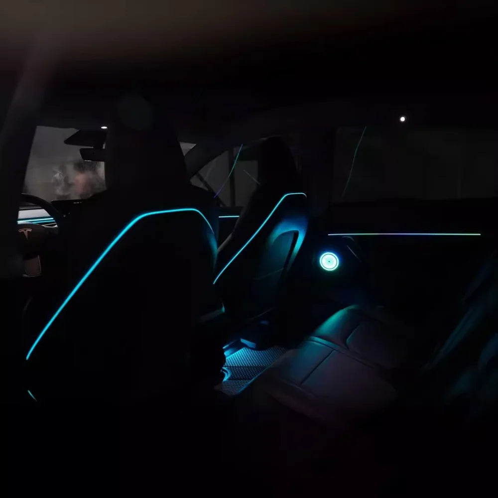 Upgrade Car Interior  LED Ambient Lighting for Tesla Model 3 Model Y 2021-2023 Models 64 Colors Symphony Ambient Lights Kit
