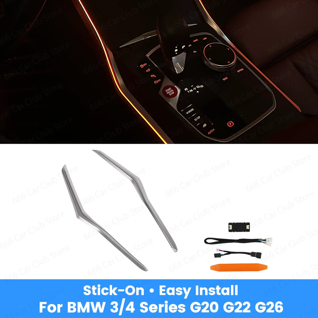 Adhesive Style Center Console Saddle Light For BMW New 3/4 Series G20 G26 G22 11 Color  Car Ambient Lighting Inside The