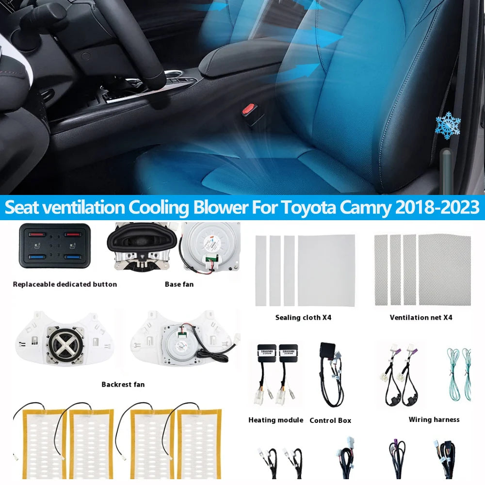 Car Seat ventilation Cooling Blower For Toyota Camry 2018-2023 2 Seat Intelligent Backrest fan specail button control