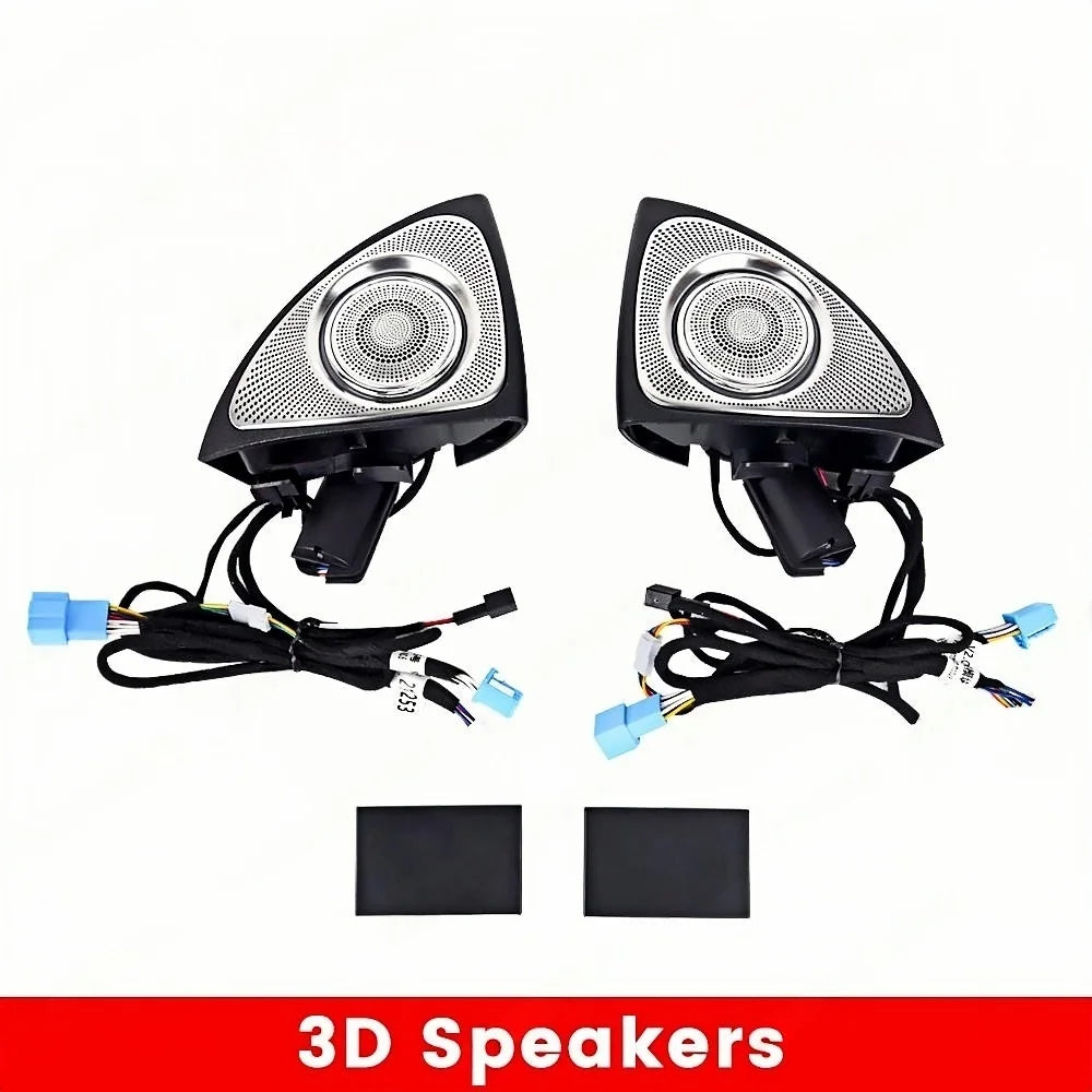 64 Colors LED Air Vents For Mercedes Benz W213 E-Class E Coupe W238 E43 E53 3D Rotating Tweeter Speaker Interior Ambient Light