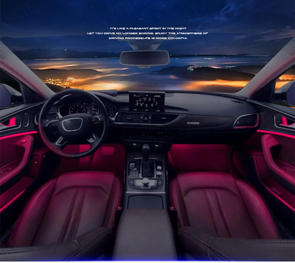 Auto Accessaries21-color Door Dashboard Panel For Audi A4 B8 2009-2016 Button APP Contorl LED Atmosphere Lamp Luminous Strip Amb