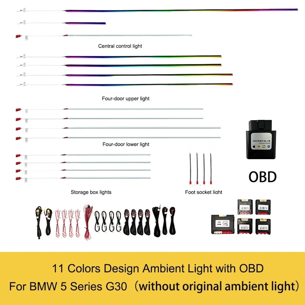 11 Colors OEM Design Ambient Light for BMW 5 Series G30 G31, G30 Interior Lighting Upgrade