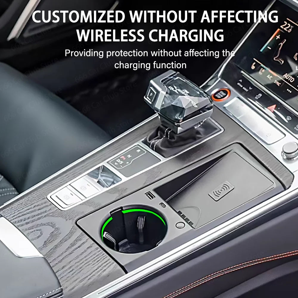 Original 30 color ambient light cup holder light for Audi A6 A7 C8 Wireless Charging Cup Light